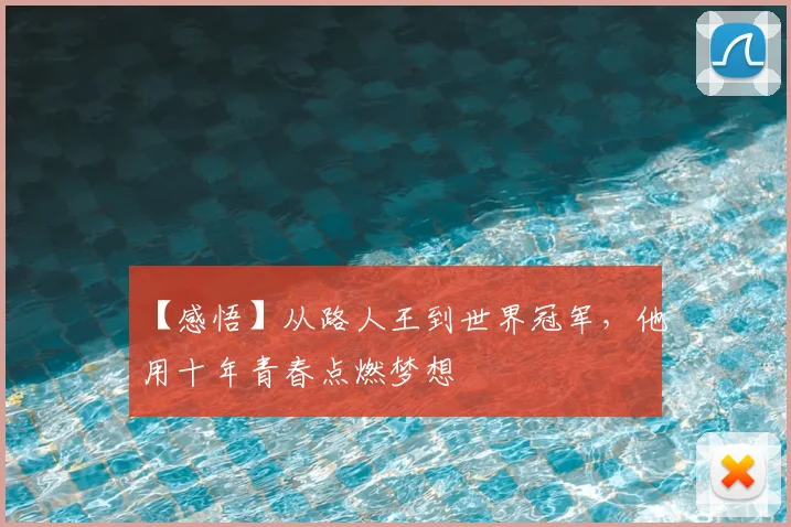 【感悟】从路人王到世界冠军，他用十年青春点燃梦想